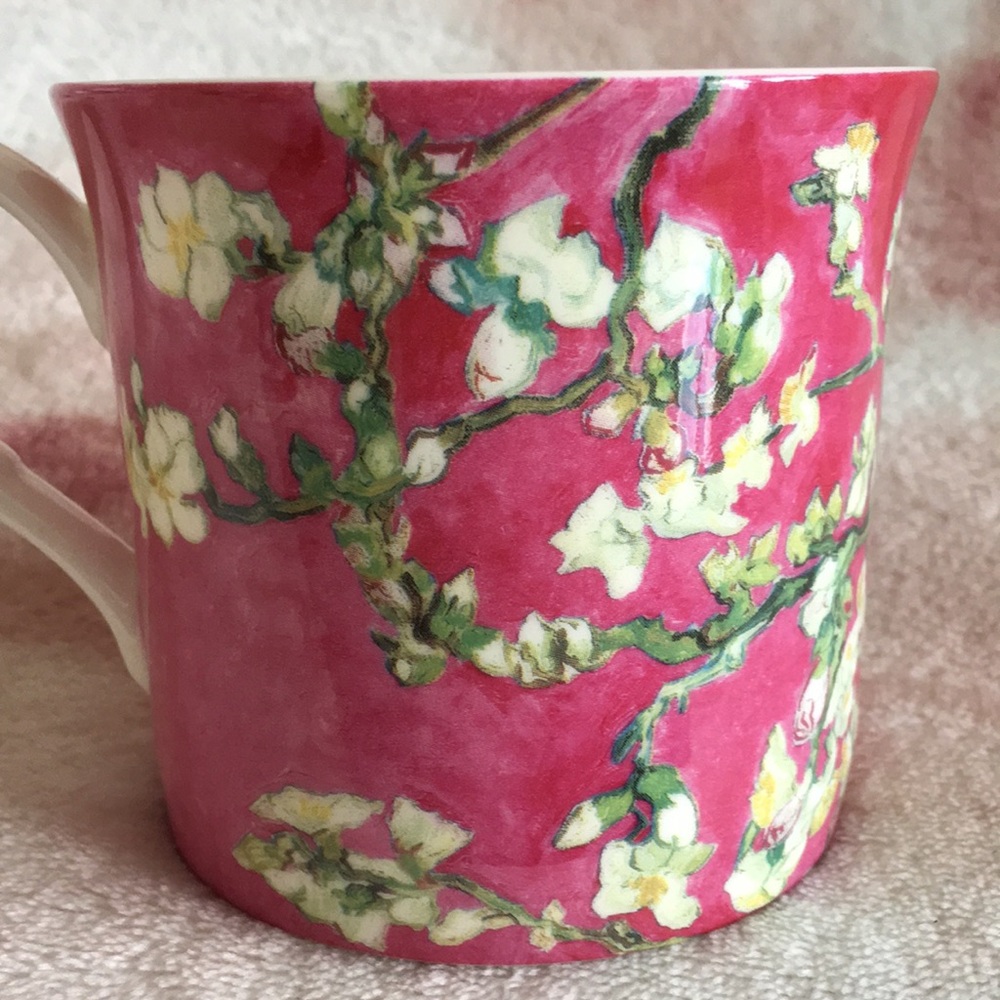 Stechcol Gracie Bone China Ivory Blossoms on Pink Tea Cup NWT 3.25x3.5” - Picture 2 of 16